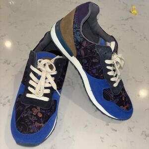 INKKAS Mariposa Jogger W10/M8 Blue Brown‎ Suede Print Lace Sneakers New no tags